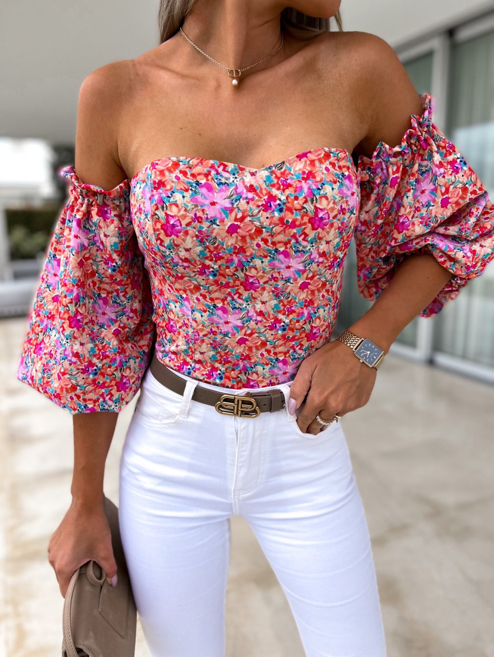 Levoire | Blouse Florale Avec Bretelles