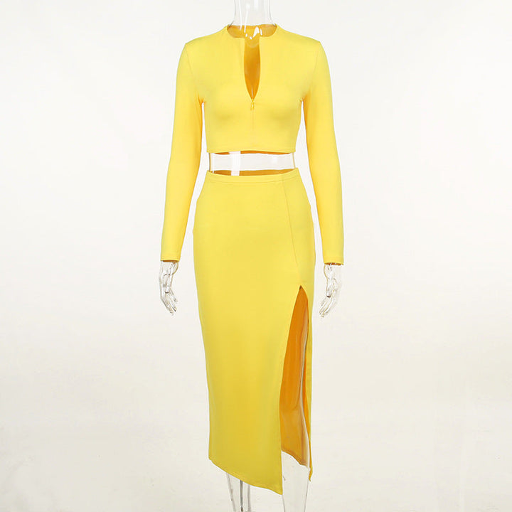 Levoire | Midi Dress With Long Sleeves And V Neck