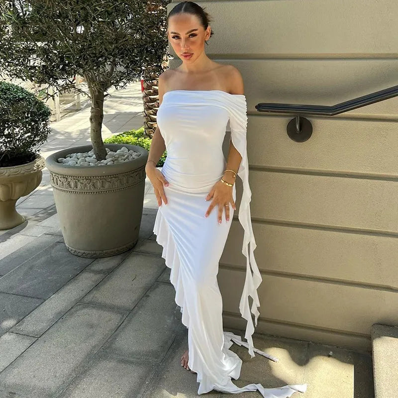 Levoire | Robes Maxi À Fente Haute Froncées