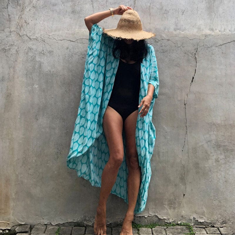 Levoire | Longer Kimono De Plage Ursa Bleu Universel