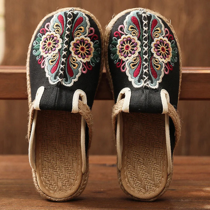 Levoire | Tissu Rentokangasta Chaussures Brodées Faites À La Main