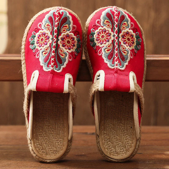 Levoire | Tissu Rentokangasta Chaussures Brodées Faites À La Main