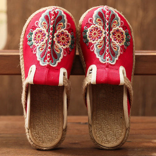 Levoire | Tissu Rentokangasta Chaussures Brodées Faites À La Main
