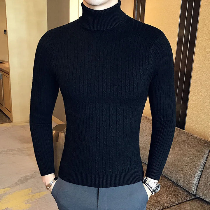 Levoire | Pull-Over En Cable Pour Hommes Tricoté Pour Les Jours Frais Noir