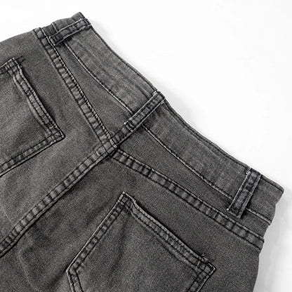 Levoire | Crop Top En Denim Brodé Mini Micro Y2K Jupe Corset Ensemble À Lacets