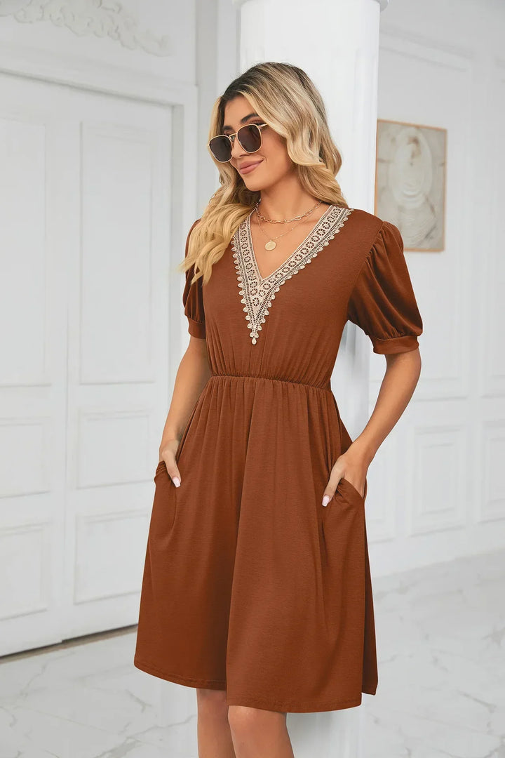 Levoire | Robe En Patchwork Simple Avec Des Pointes Pour Le Printemps/Été