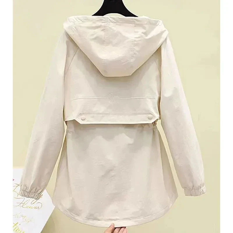 Levoire | Trench-Coat Femme De Printemps/Automne Avec Capuche Et Cordon