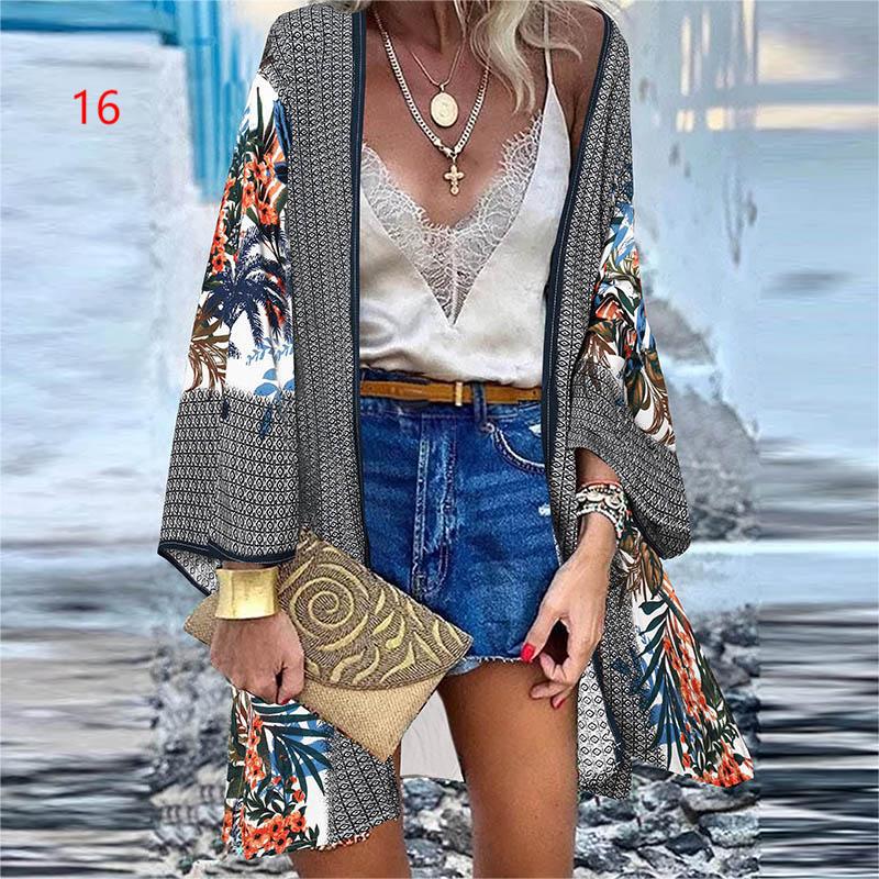 Levoire | Blouse Florale Décontractée Lâche Plage Kimono T S
