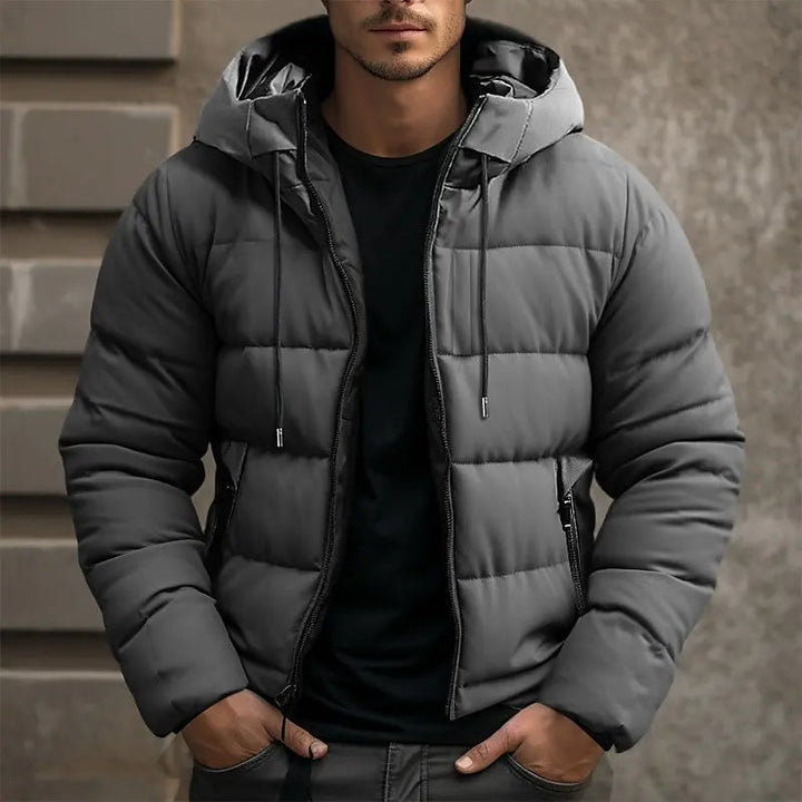 Levoire | Veste à capuche longue à manches longues avec fermeture éclair Gris