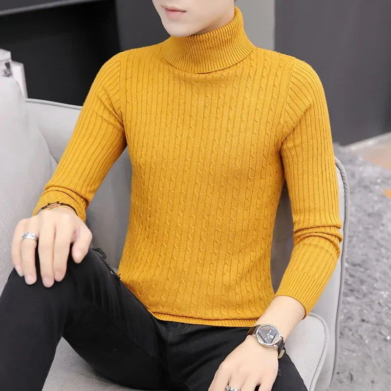 Levoire | Pull Classique Pour Homme À Motif Torsadé Pour Chaque Saison Jaune