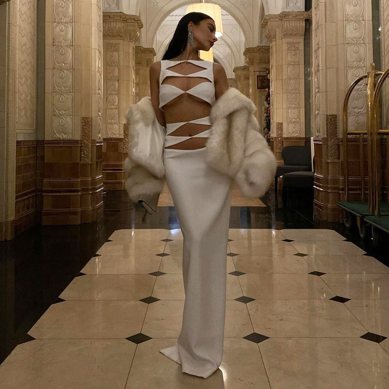 Levoire | Blanc Taille Haute Robe Longue
