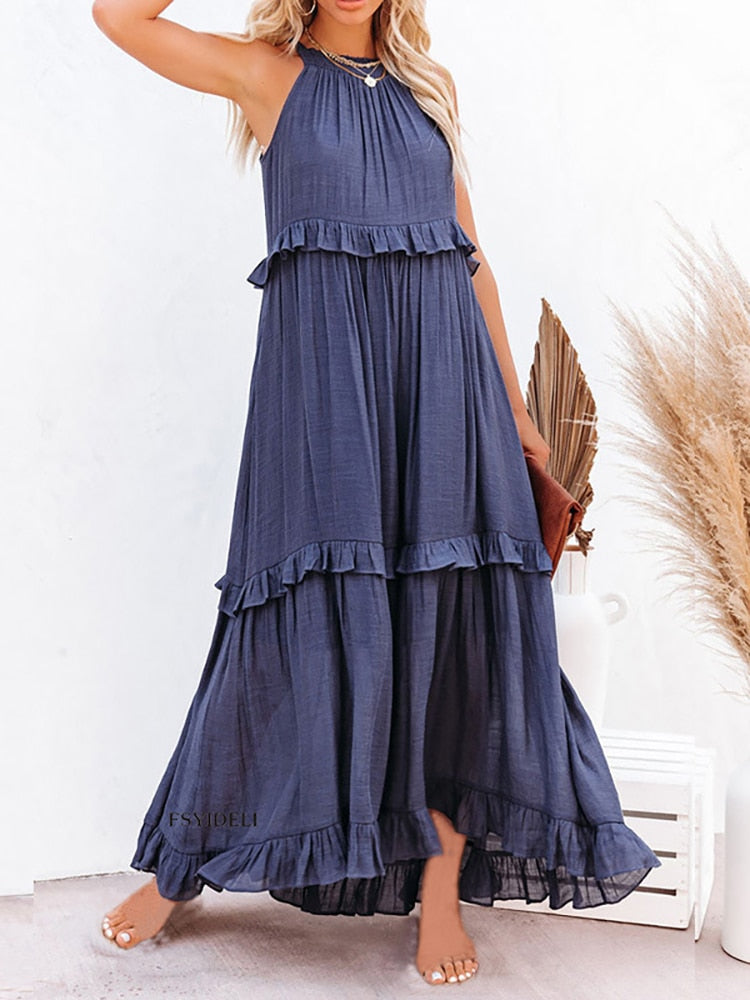 Levoire | Robe Dét Aré Avec Motif Bleu
