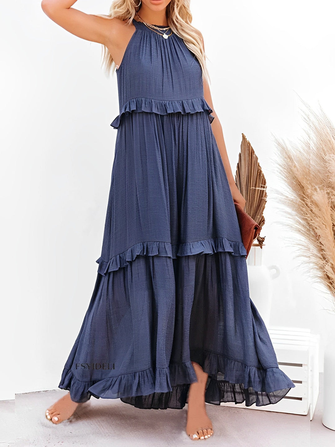 Levoire | Robe Bohème Estivale Avec Élégance Bleu
