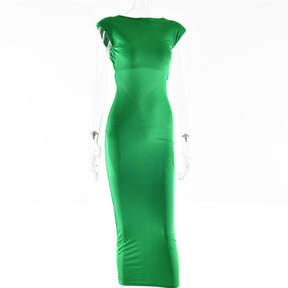 Levoire | Robe Maxi À Col Rond Avec Manches