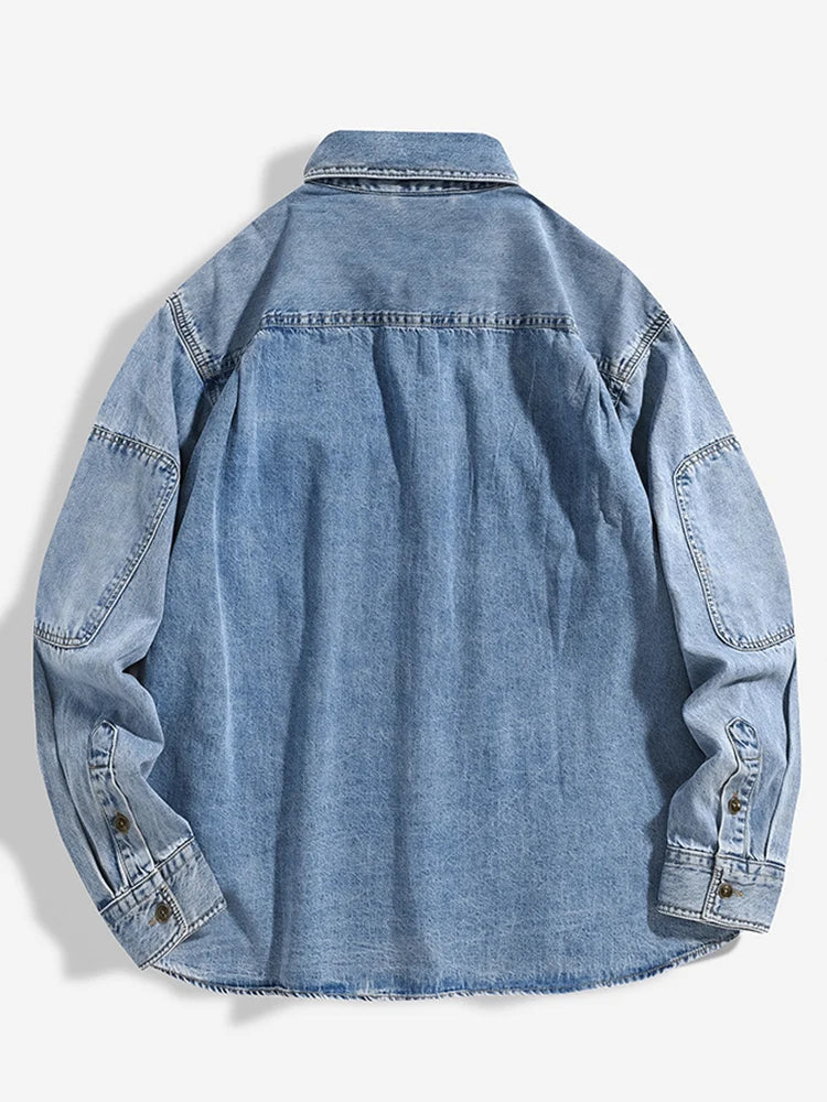 Levoire | Veste En Denim Avec Boutons Pour Hommes