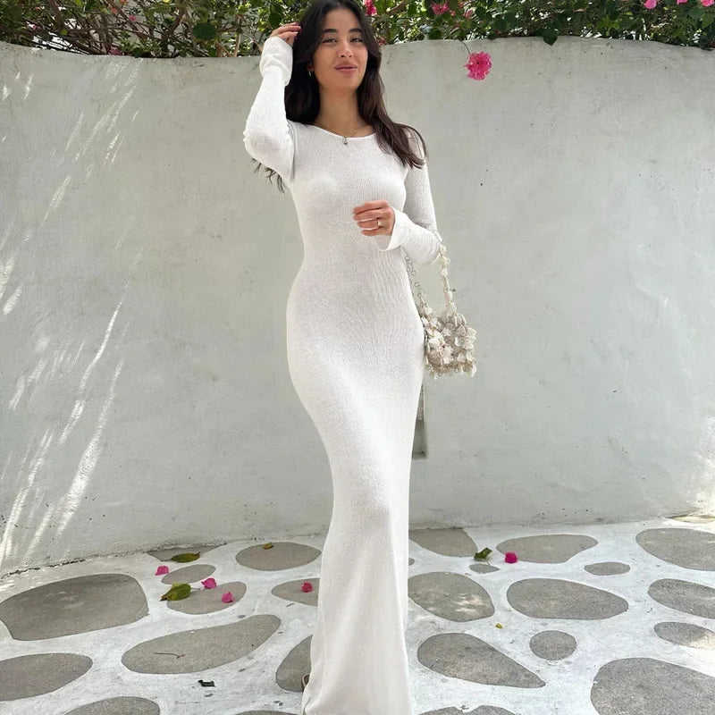 Levoire | Robe Maxi À Pli Ouvert Tricoté