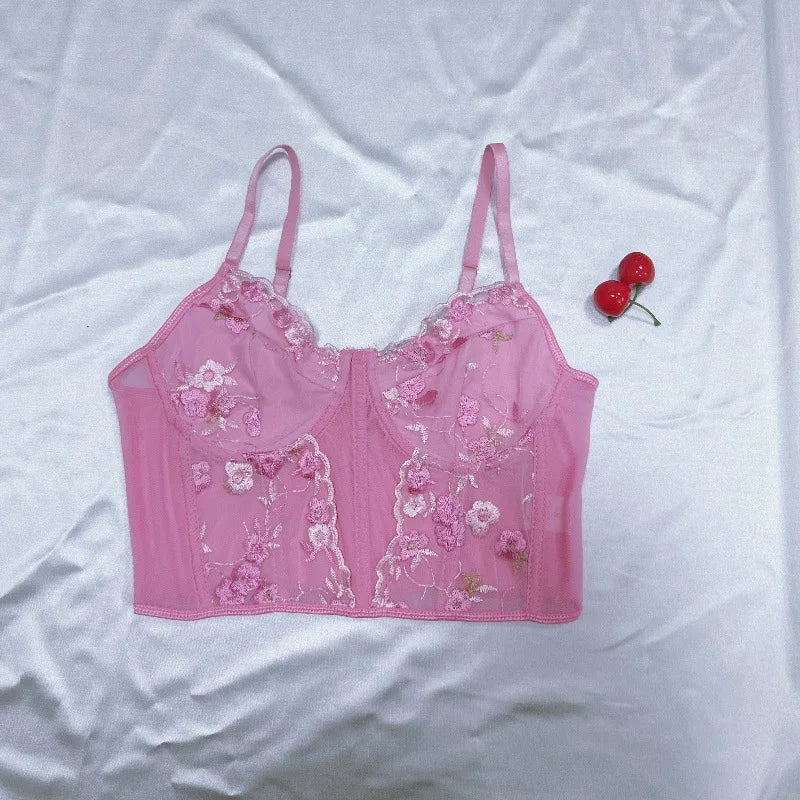 Levoire | Corset Avec Fleurs Brodées Rosa
