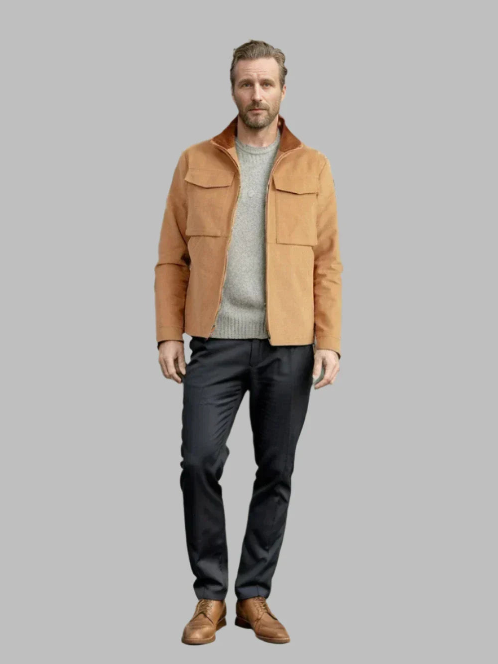 Levoire | Chic Veste Pour Hommes Avec Plusieurs Poches Khaki