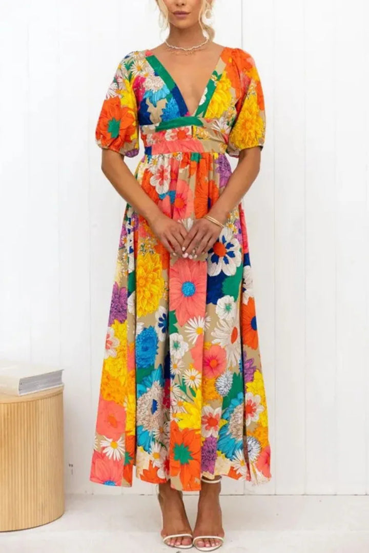 Levoire | Robe Avec Motif Floral Et Manches Bouffantes