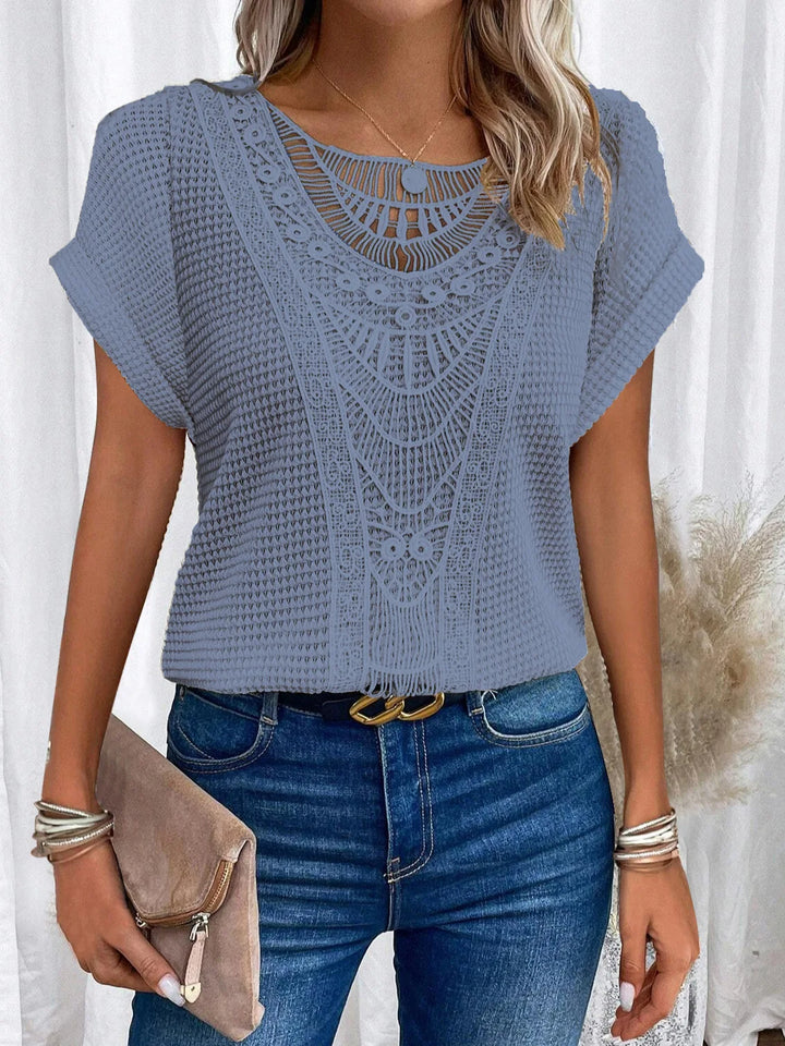 Levoire | T-shirt casual avec dentelle Bleu