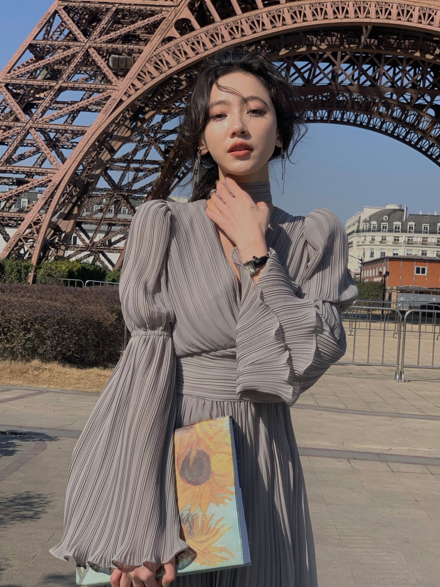 Levoire | Robe Maxi Plissée Vintage Sans Manches