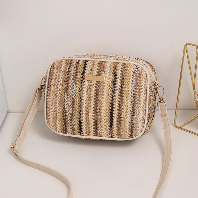 Levoire | Moderne, Estivale, Élégante, Sac À Bandoulière Multicolore Pour Femmes Abricot 13*6*20CM
