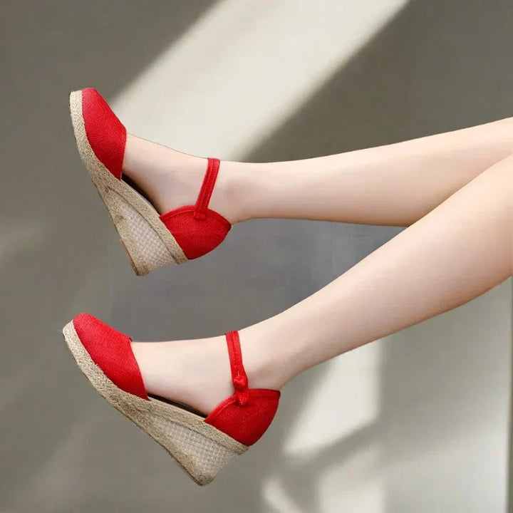 Levoire | Sandales À Talons Compensés Tendance Et Confortables Pour Femmes Rot
