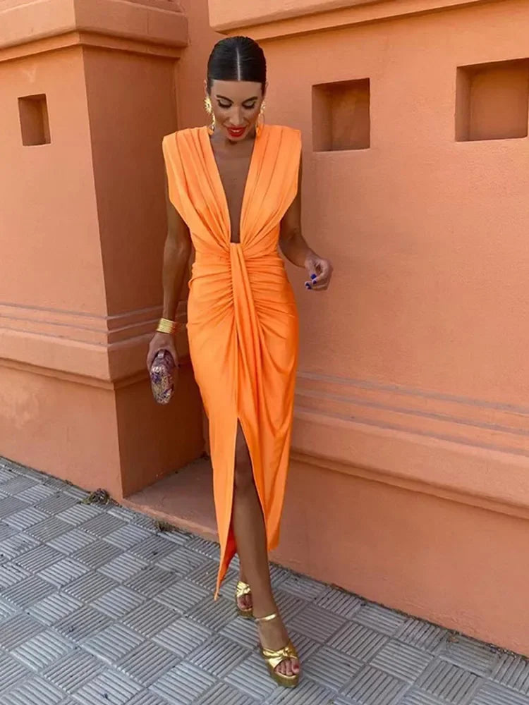 Levoire | Dyp Robe Sans Manches V Profond Tendance Longue
