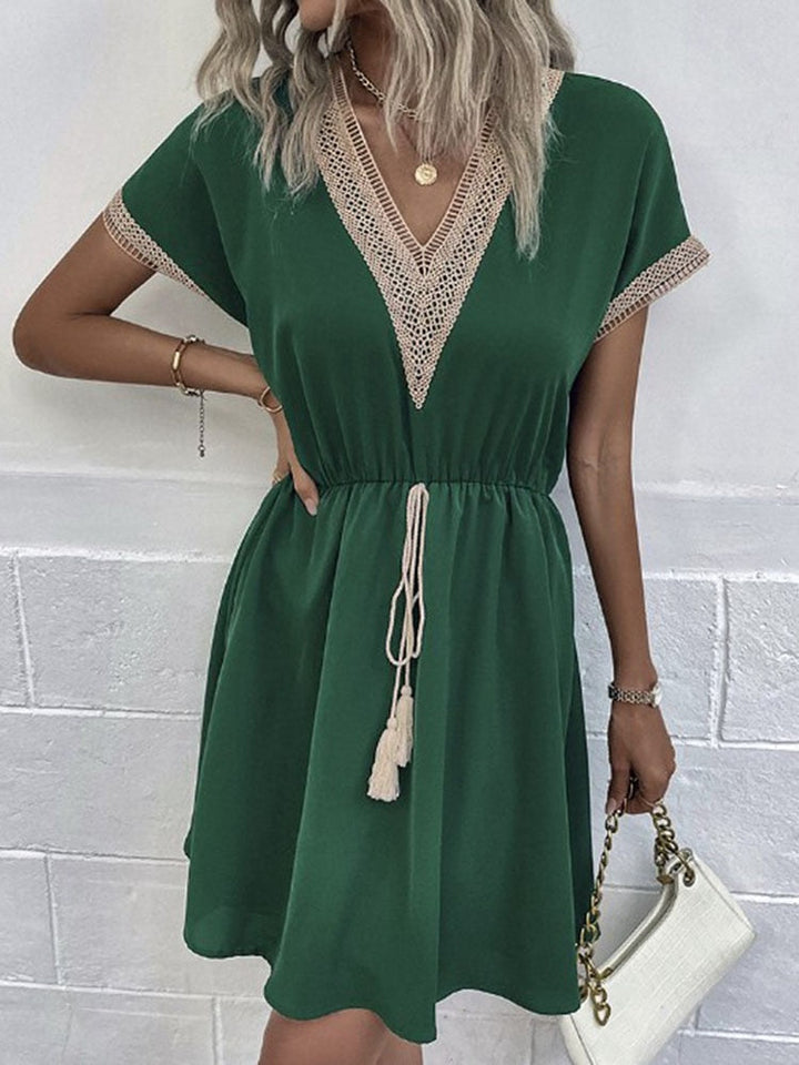 Levoire | Mini Robe De Vestiaire Avec Dentelle Vert