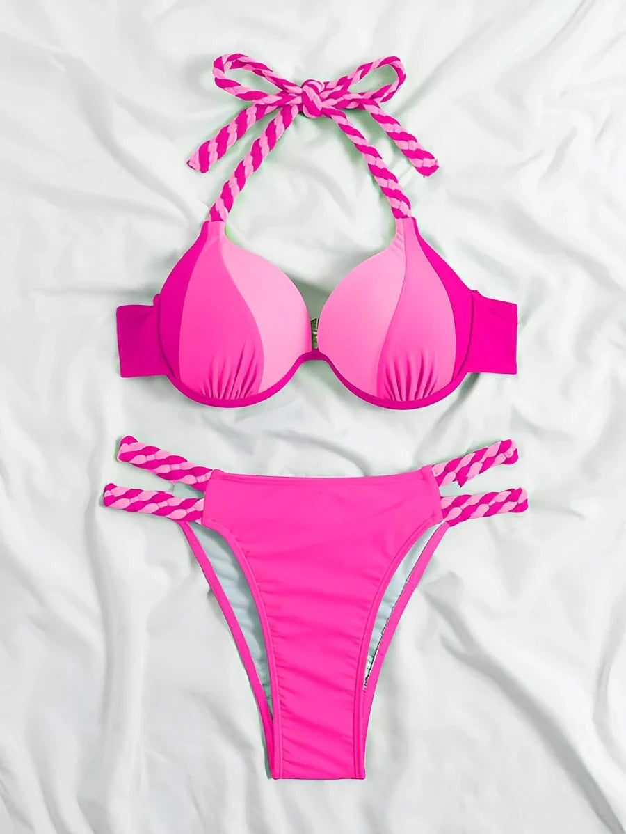 Levoire | Maillot De Bain Deux Pièces Avec Bonnets Amovibles Rosarot