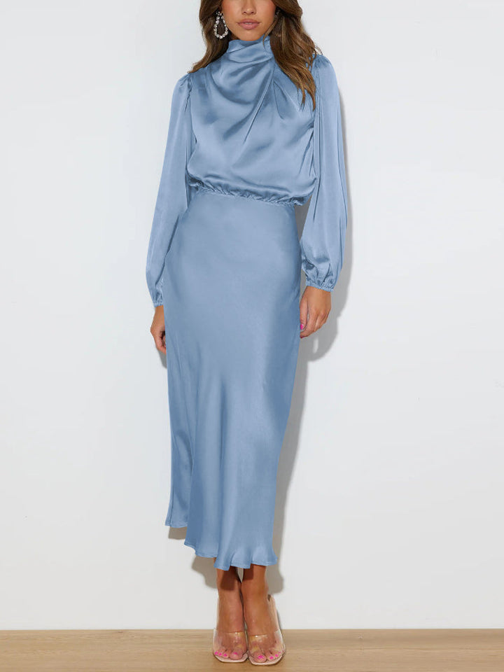 Levoire | Robe Élégante À Manches Longues Bleu
