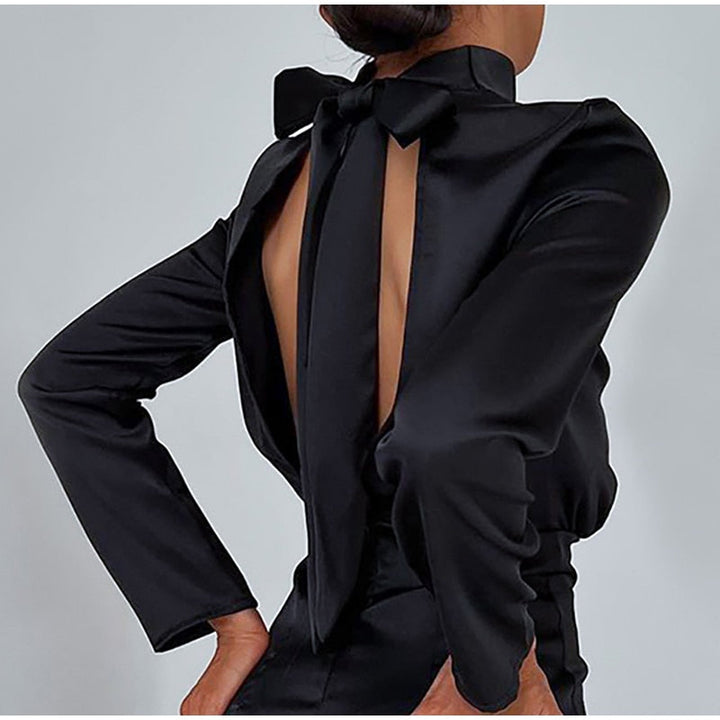 Levoire | Robe En Satin Avec Magnifique Nœud Et Dos Ouvert