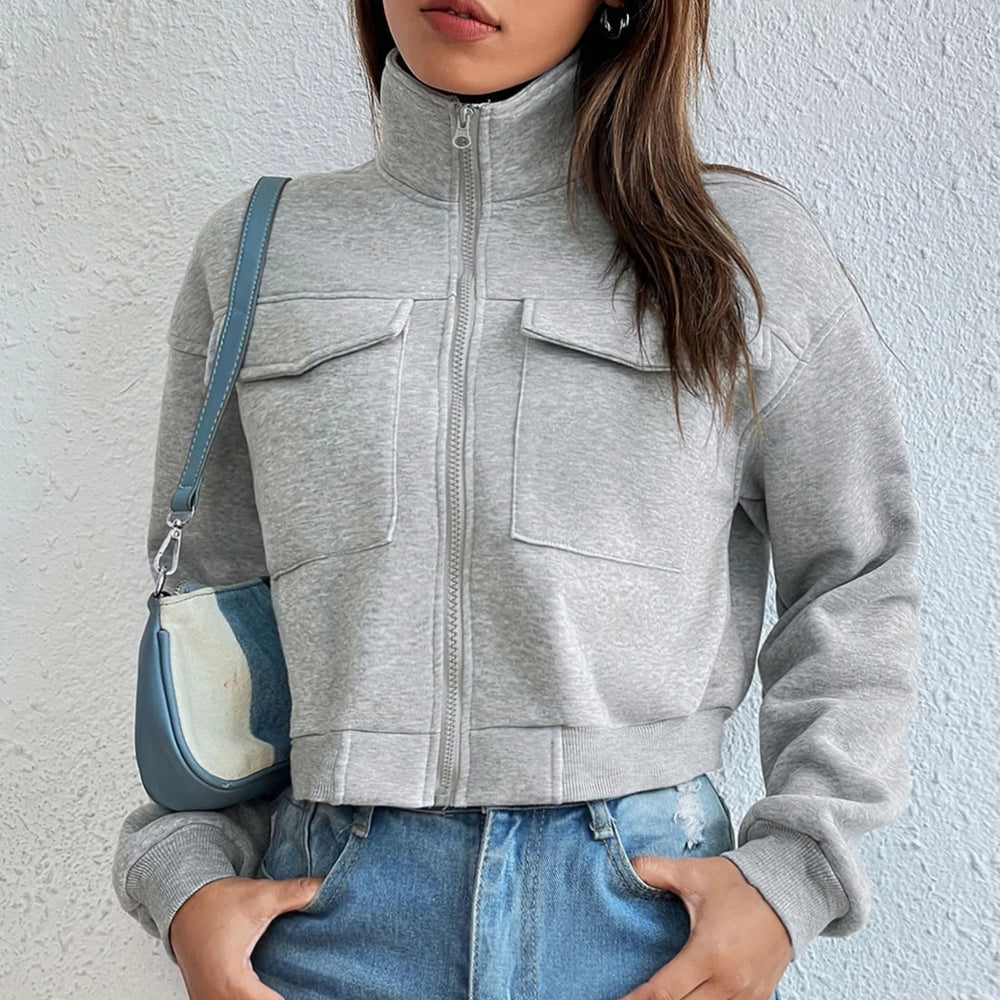 Levoire | Veste Courte À Manches Longues Confortable Avec Poches