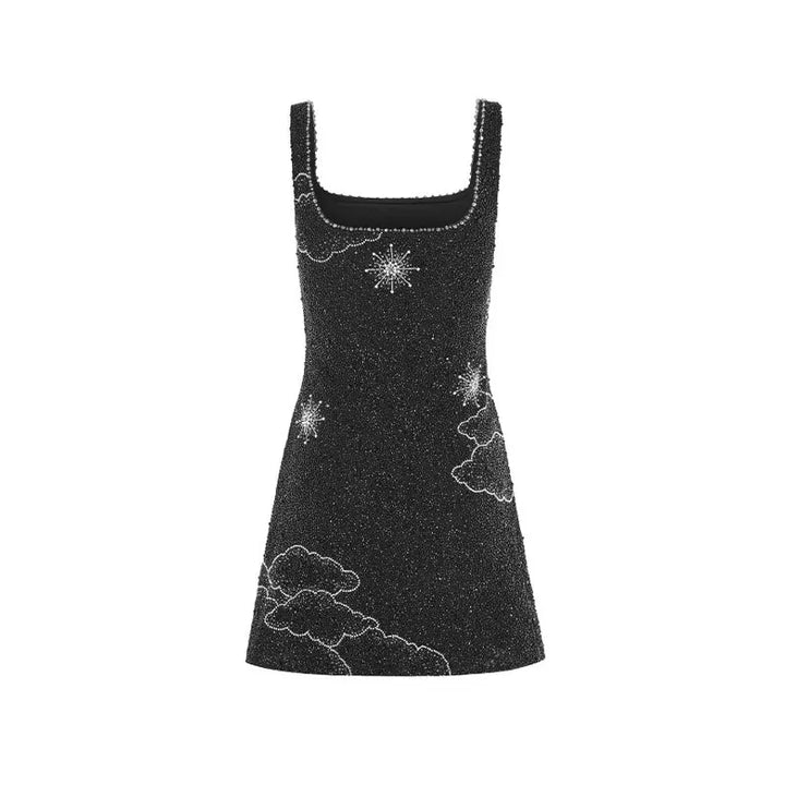 Levoire | Robe Soirée Mini Sans Bretelles Sequins Célestes