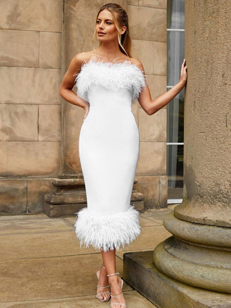 Levoire | Feder Dos Nu Sans Bretelles Mi-Mollet Robes