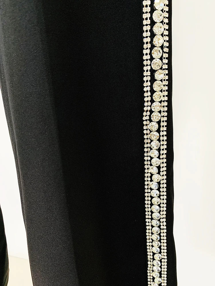 Levoire | Veste Designer Blazer Brodé De Cristaux Diamonds Pantalon Droit