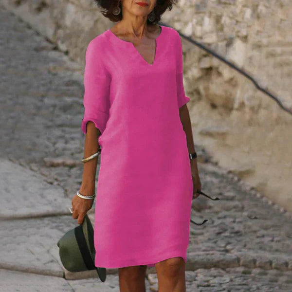 Levoire | Robe à manches trois-quarts à col en V Violet