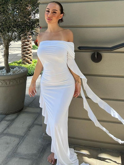 Levoire | Robes Maxi À Fente Haute Froncées