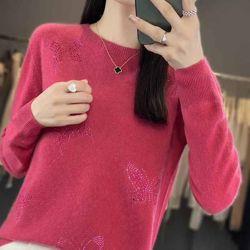 Levoire | Pull Nœud Papillon Avec Imprimé Ludique Rose foncé