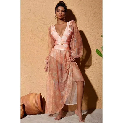 Levoire | Maillot De Bain À Manches Longues Avec Jupe Pour Un Look De Plage Élégant