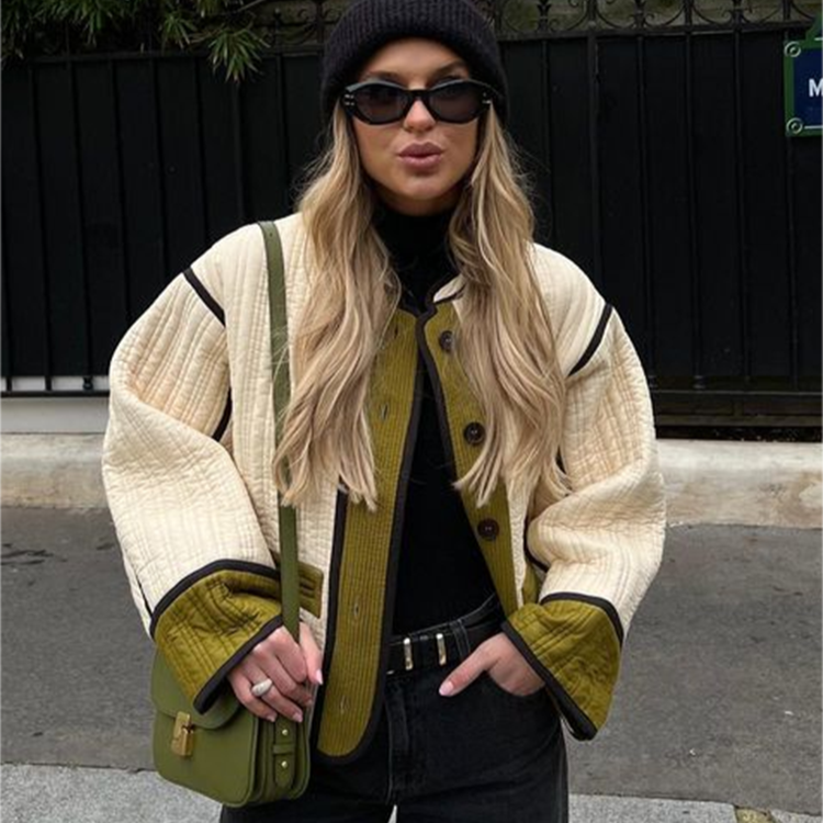 Levoire | Veste À Manches Longues Avec Patchs Lâches Et Boutons Vert