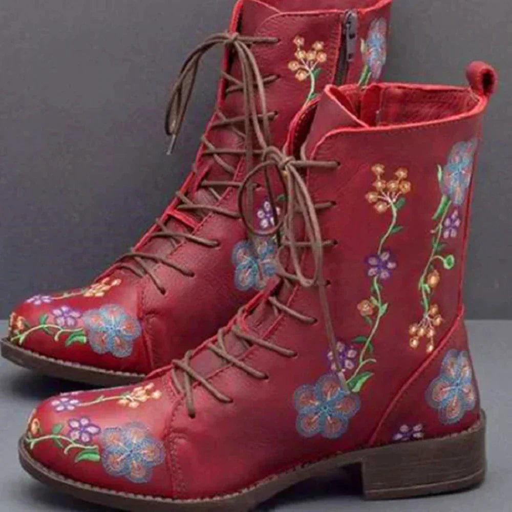Levoire | Chaussures Élégantes À Talons Avec Lacets Pour Un Confort Stylé Rot