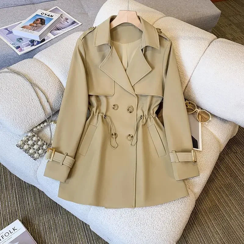 Levoire | Élégant, Trench-Coat Mi-Long Pour Femmes Khaki