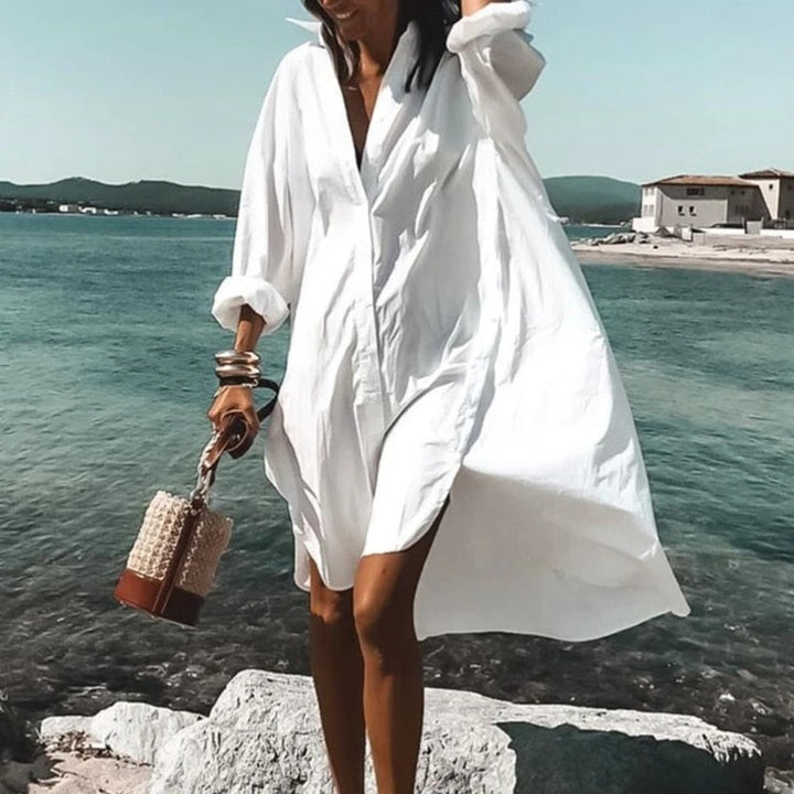 Levoire | Élégant Et Confortable Robe D'Été Blanc