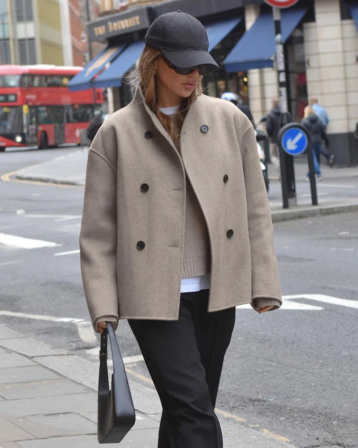 Levoire | Peacoat À Double Bouton Avec Col Montant