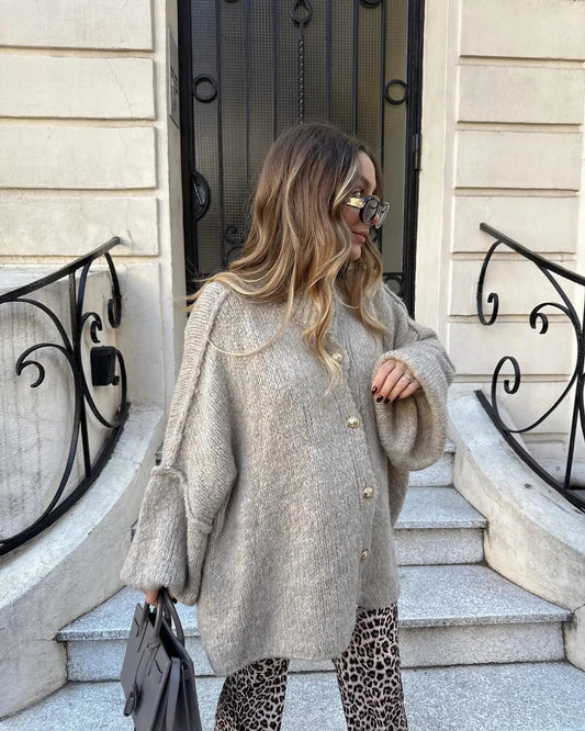 Levoire | Cardigan À Manches Longues Surpopulaire Avec Bouton