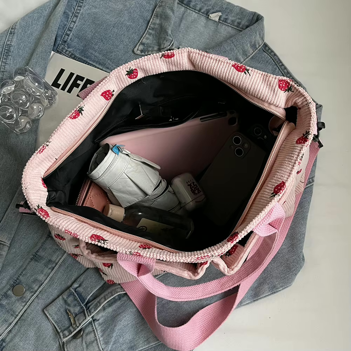 Levoire | Sac À Bandoulière En Corduroy Brodé Pour Femmes