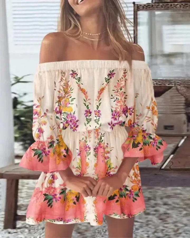 Levoire | Robe Sexy À Épaules Dénudées Imprimée