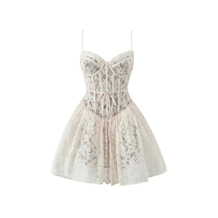 Levoire | Robe Mini En Dentelle De Récolte De Vin