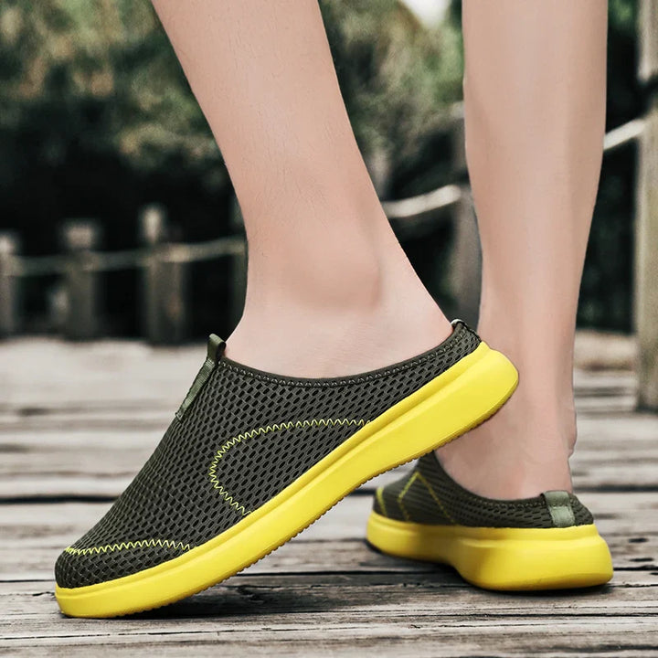 Levoire | Mules Légères Homme Noir Jaune